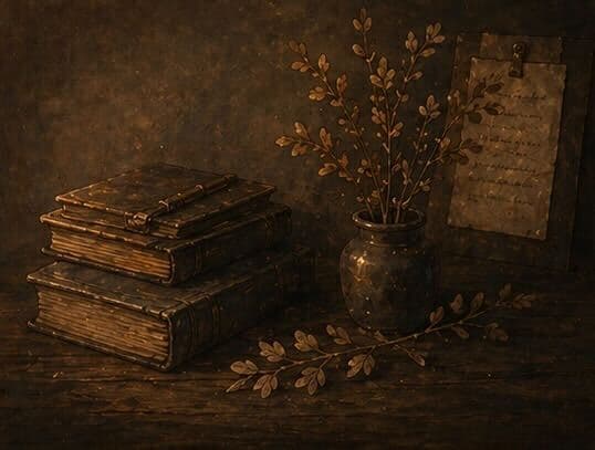 Books and notes footer artwork